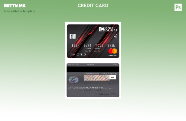 модерен стил Португалија Banco Популарен шаблон за мастер картички за банка